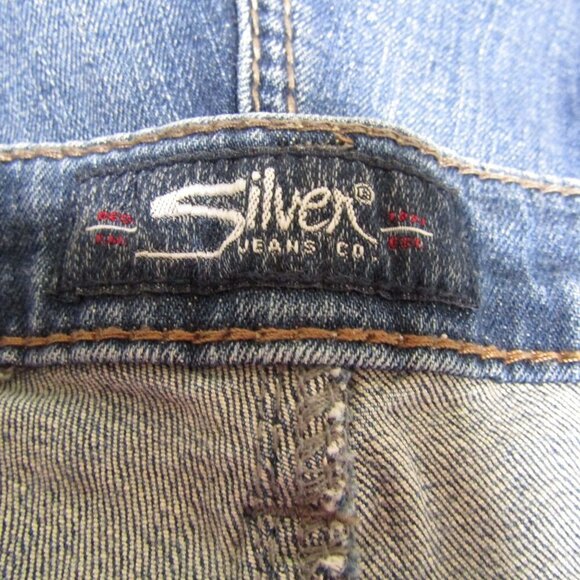 SILVER JEANS Distressed Boyfriend Sam Slim Leg Jeans Pants Relaxed SZ 18 L27 - Picture 7 of 10